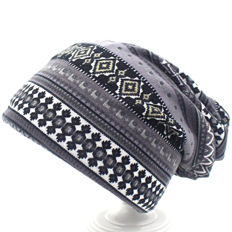 Unisex Atmungsaktive Warme Chemo Kappe Gestreifte Gedruckt Beanie Mütze Schädel Kappen Boho Stil Kopf Wrap