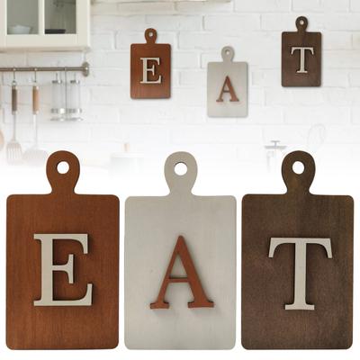 Wooden Eat Sign Set Cutting Board Kitchen Decor Sign Rustic Wall Art Eat Sign for Home Dining Room Restaurant Coffee Shop