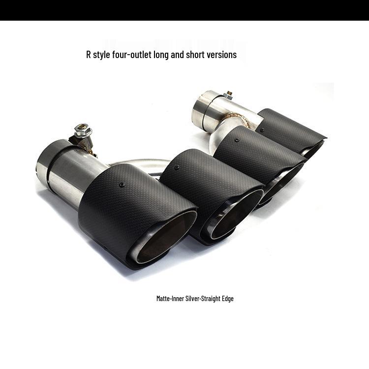 Carbon Fiber Scorpion AK Exhaust Tailpipes: Y-Type/R-Type, 1/2/4 Outlets, Red & Black Tips for Car Modification