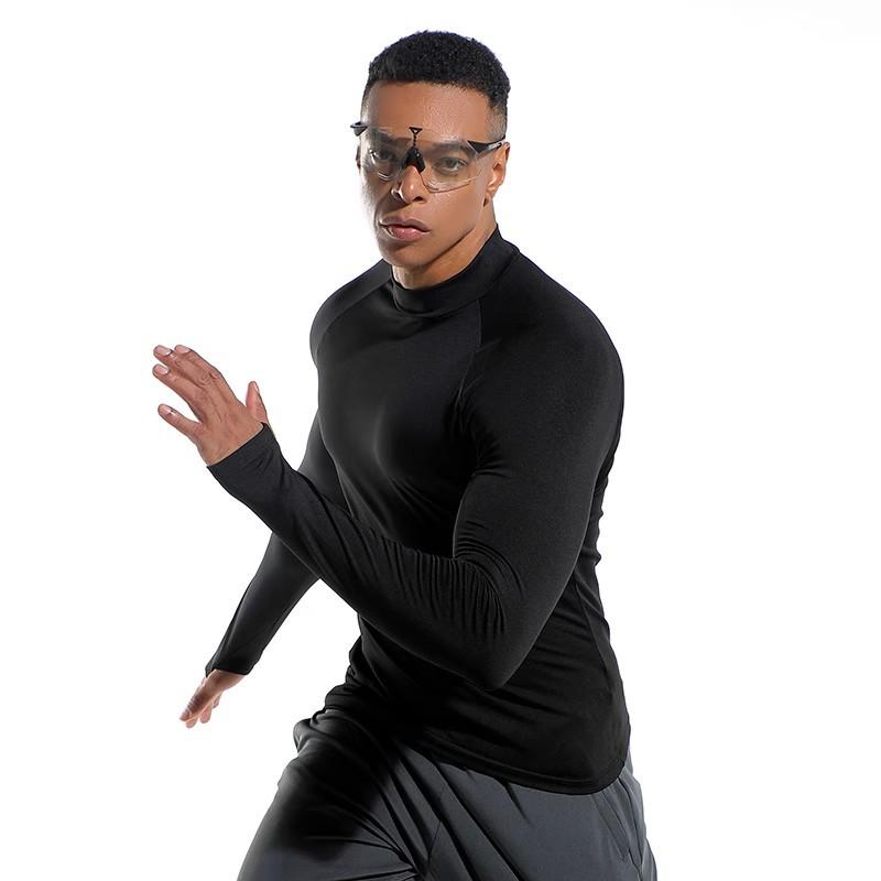 Herren Schnelltrocknendes Elastisches Langarm-Sport-T-Shirt für Laufen und Basketball - Frühling/Herbst.
