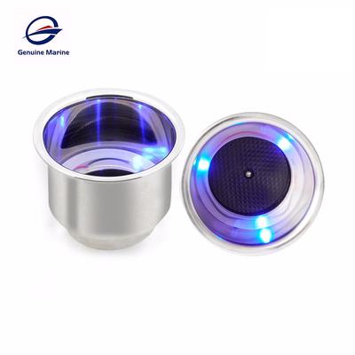 Einbau-Edelstahlbecher-Getränkeflaschenhalter mit blauer LED für Marine, Boot, Yacht, Automobil, Güterwagen
