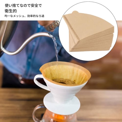 Disposable Coffee Filter Paper, Reduces Fine Powder, Pack of 100, for Commercial and Home Use, 1-2 Cups