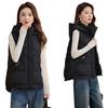 Autumn and Winter New Down Cotton Vest Women's Small Hooded Loose Short Vest Warm Jacket Vest