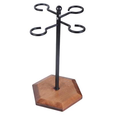 Elegant Freestanding Wine Glass Holder Decorative Inverted Wine Glass Rack with 4 Hangers For Parties And Everyday Use