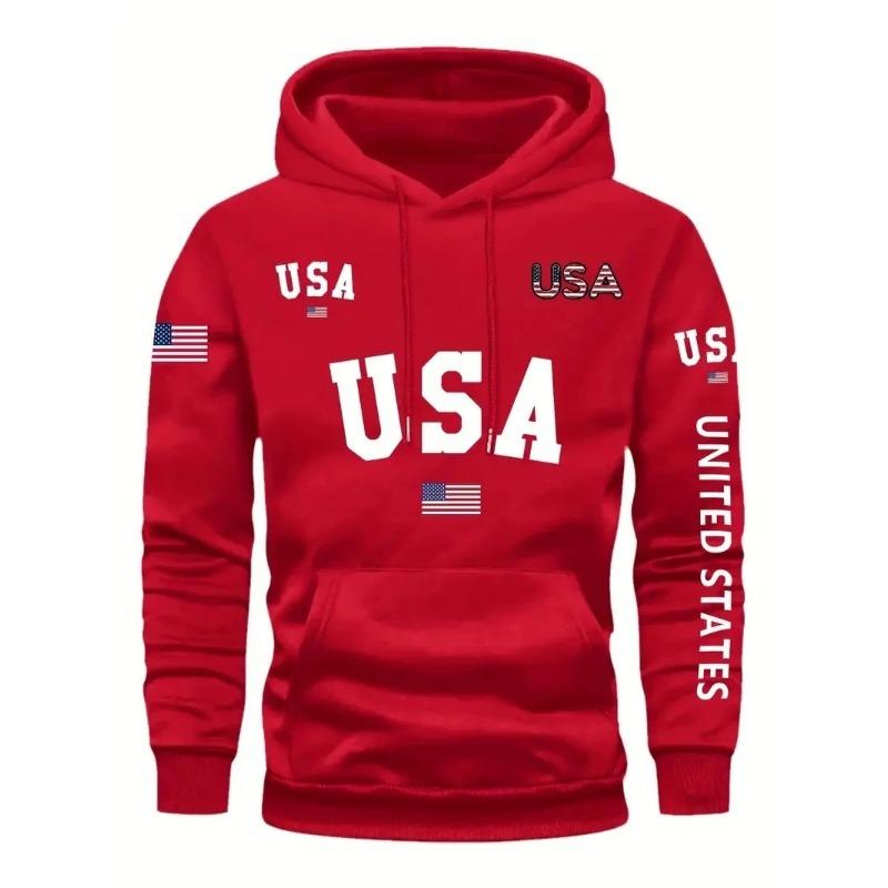 Men's Pullover Hoodie with United States Milano Graphic Detail