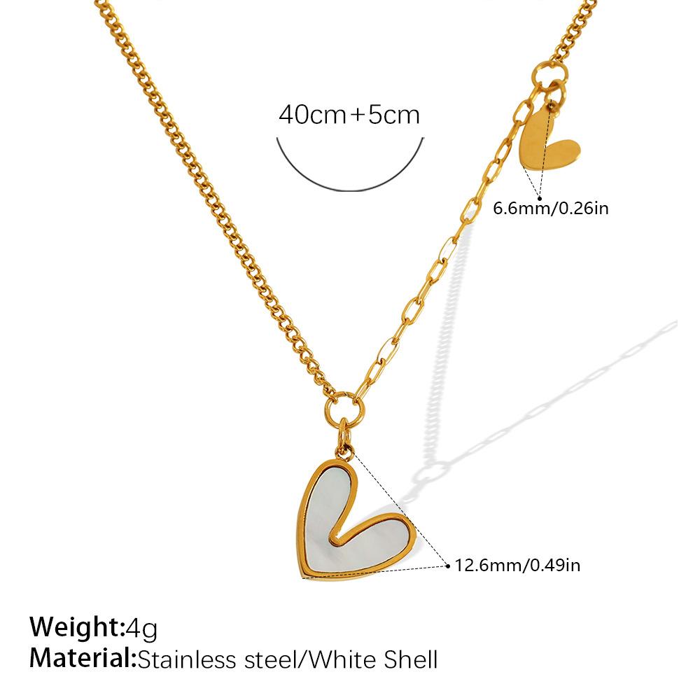 Beautiful Niche Design Double-Layer Pendant Necklace Stainless Steel Gold-Plated Love Pendant Necklace Women