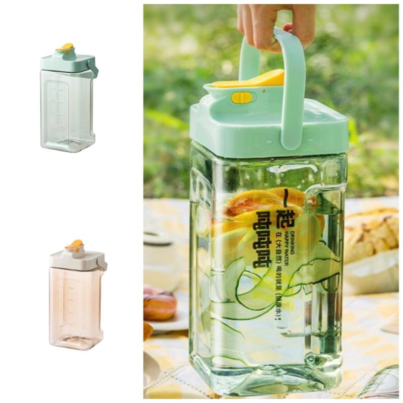 Large Capacity Modern Simple Style Ice Water Pitcher With Tap Green/white