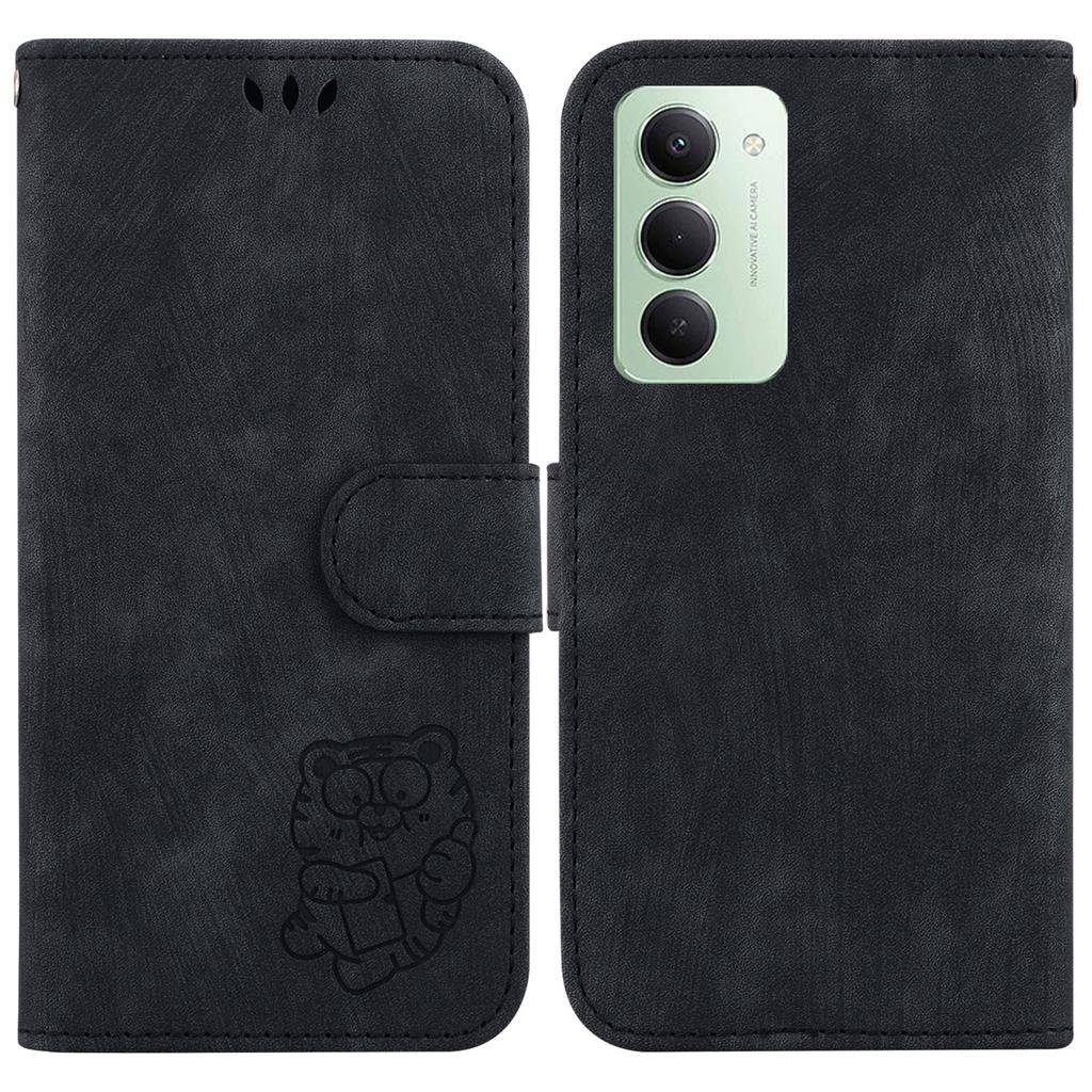 Für Xiaomi Redmi 15 4G (EU) (171mm) Brieftaschenhülle Tiger-Aufdruck Leder Stoßfeste Handyhülle mit Handschlaufe