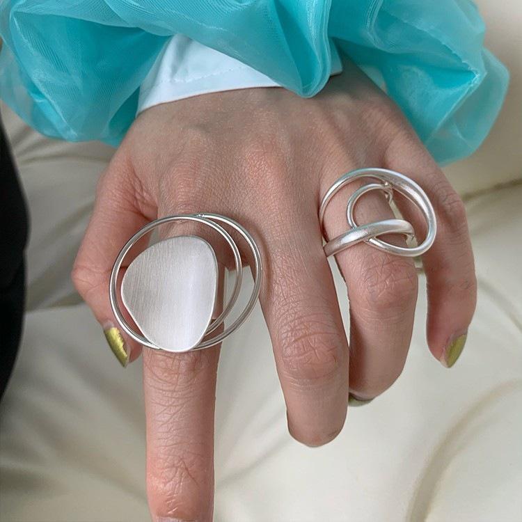 Geometric Bold Hip Hop Ring for Women – Trendy European & American Style, Open Creative Index Finger Design