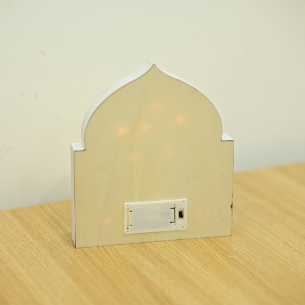 Creative Night Light Ornament LED Eid Wooden Decoration Handmade Eid Desktop Ornament  Scene Layout