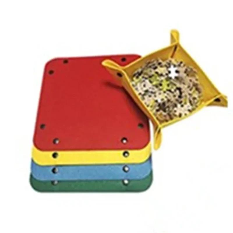 

6 Colors Jigsaw Game Disk Set 1000 Pieces Plus Portable Multifunctional Pad Storage Partition Tray For Kids And Adults