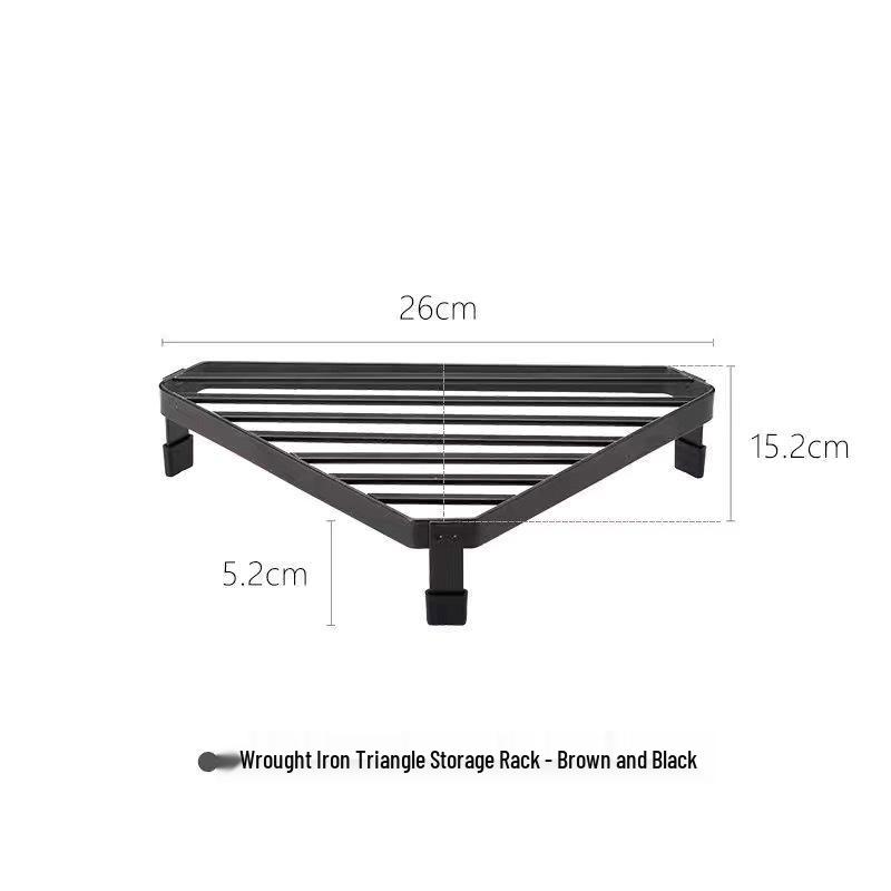 Japanese Metal Iron Kitchen Shelf: Triangle Corner Pot Rack, Anti-scalding, Multi-functional Storage Organizer