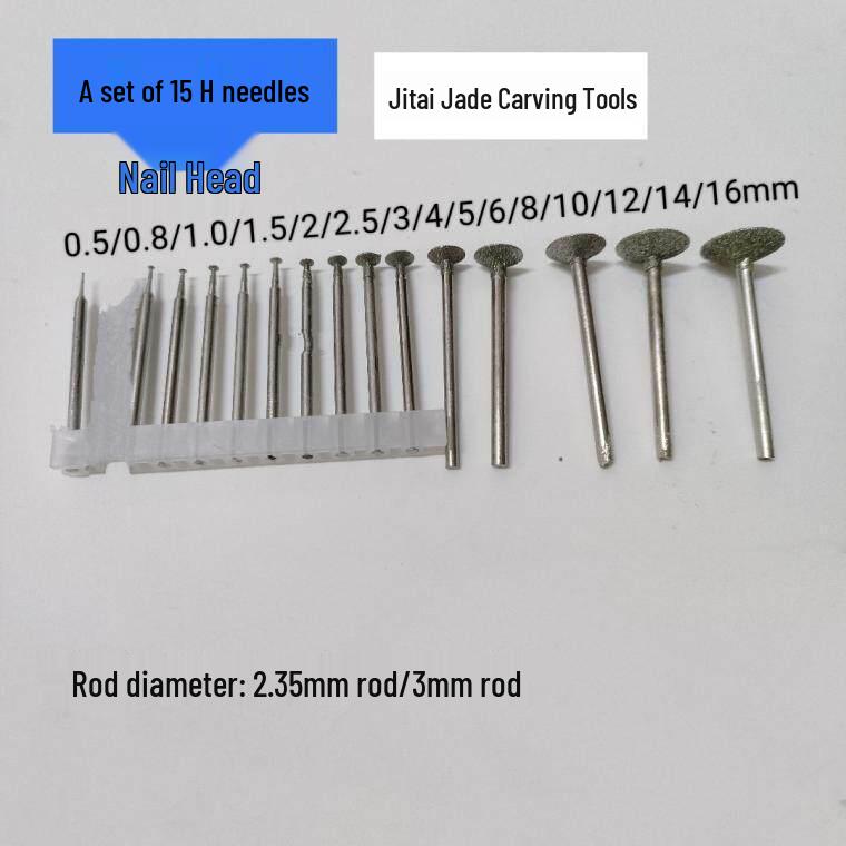 Diamond Jade Carving Tool Set: Polishing & Grinding Needles for Stone