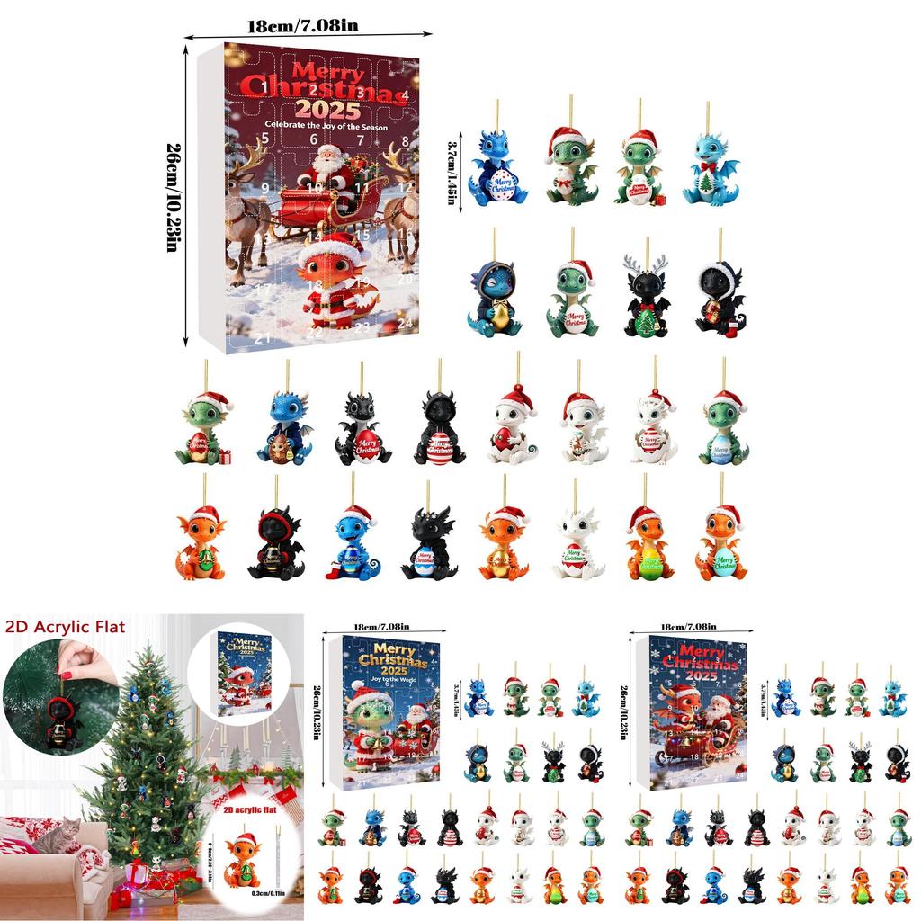 Vánoční Dračí Miminka Závěsné Dekorace z Akrylového Materiálu pro Sváteční Ozdoby na Stromeček