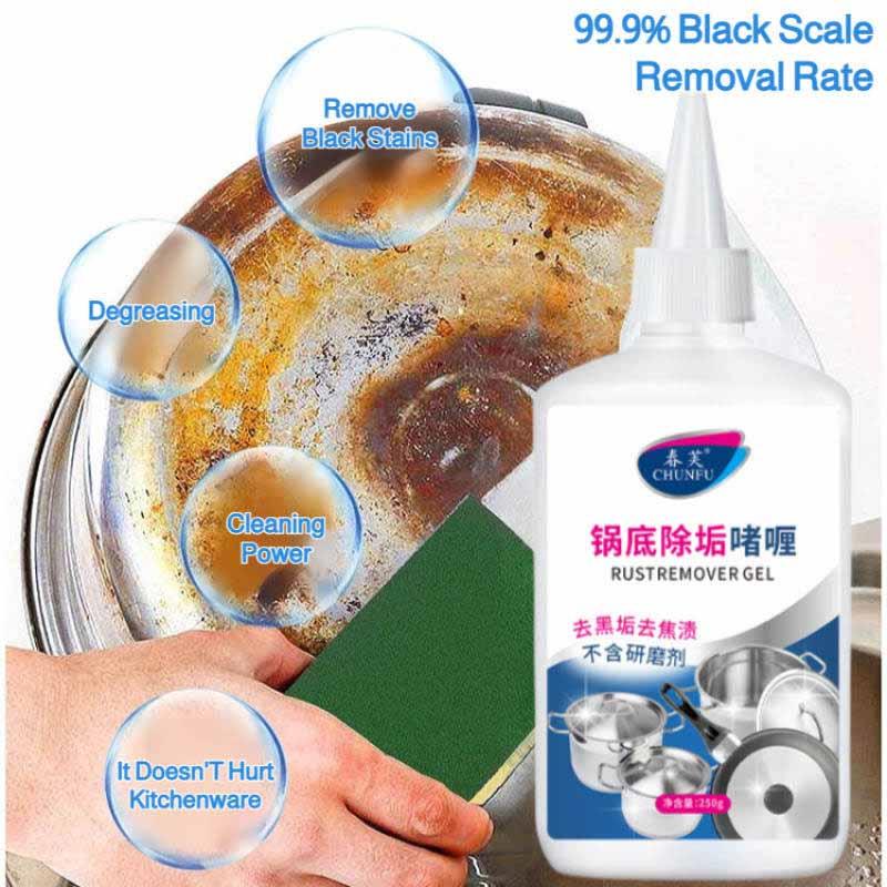 Powerful Stainless Steel Pot Pan Cleaner Strong Degreaser & Black Scour Remover Gel Burnt Bottom Cleaner for Cookware