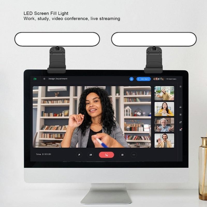 Double Head LED Light Club For Computer Screen Uniform Lighting ° Turn Modifiable Height USB Consistent Telecommute Use