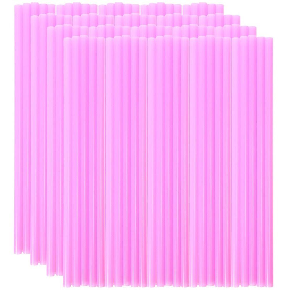 100Pcs Party Supplies Bar Accessories Plastic Disposable Straws Multicolor Colorful Summer Drinking Straw Large 19cm