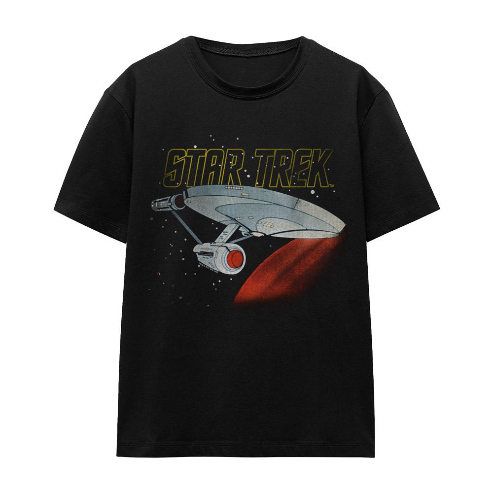 Star Trek Unisex Adult Enterprise Retro T-Shirt