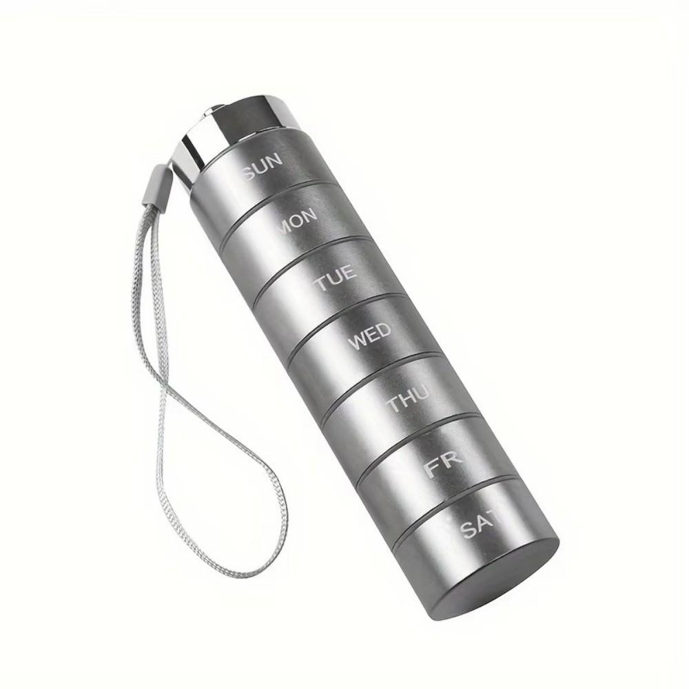 Wasserdichte Wöchentliche Pillendose Hohe Kapazität Aluminiumlegierung Medizin Aufbewahrungsbox 7-Tage Feuchtigkeitsgeschützt Pillen Organizer Reisezweck
