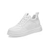 89007 Men'S And Women'S Inner Height-Increasing Board Shoes Platform White Shoes Muffin Shoes Spring And Autumn Low-Top Cowhide Surface Sports Shoes