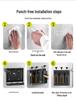 Punch-Free Wall-Mount Soap Dispenser for Shampoo & Shower Gel, Manual Press, Light Luxury Style