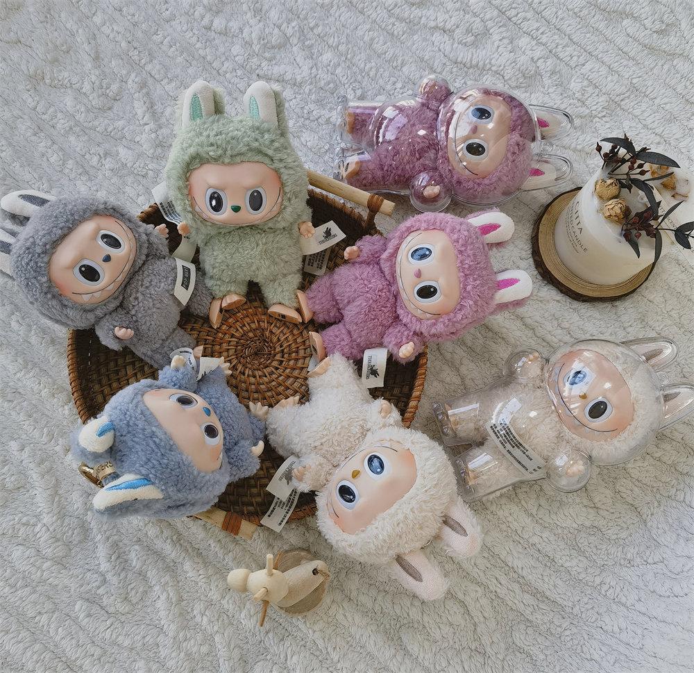 Kawaii Anime Figure Labubu1.0  Monster Vinyl Blind Box Series Heartbeat Macaron Doll Keychain Kids Gift Birthday Holiday Ornament Toy
