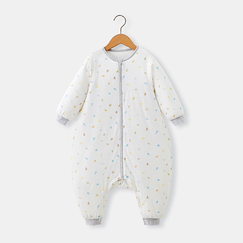 Zimowy śpiworek dla noworodka i malucha z osobnymi nogawkami - Gruba bawełniana kombinezonowa kołderka zapobiegająca kopaniu (Model 1600)