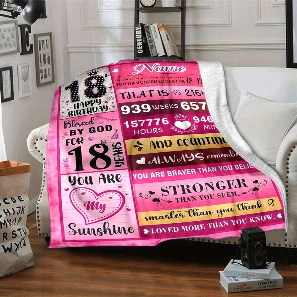 Happy 18Th Birthday Home Blankets Comfortable Soft Lightweight Multiuse Blanket For Picnic Couch Office Bed Living Room Suitable As Gift For Friend