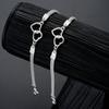 2 Pcs Set Love Heart Couple Bracelets for Women Men Zinc Alloy Color Double Layer Matching Chain Bracelet Lover Zircon Gift