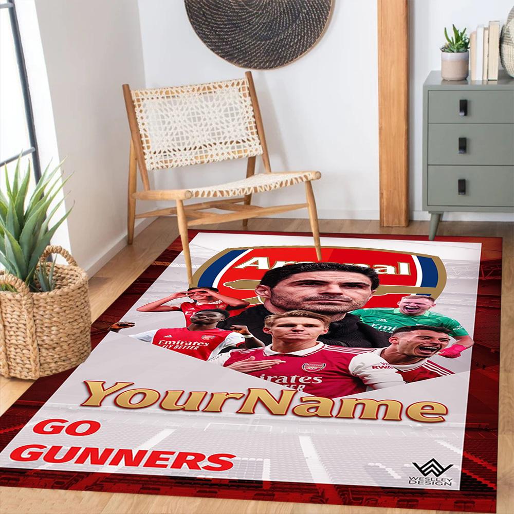 Arsenal Customized Name Floor Rug Office Rug Perfect for Playrooms Kitchen Outdoor Foyer Antislip Carpet Anime Office Decor Perfect Gift for Women/Men