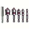 5Pcs/set Red Imperial Five-edge Woodworking Chamfer Countersunk Screw Chamfer Drill Hole Opener