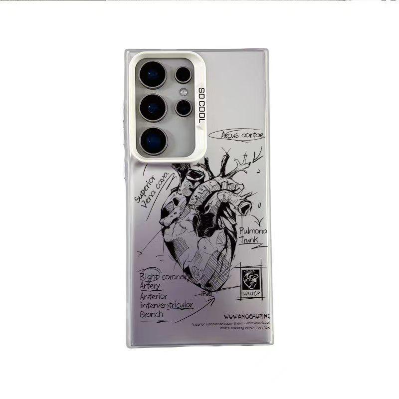 Sketch Heart Case for Samsung Galaxy S25 Ultra/S24/A55/A56/S21