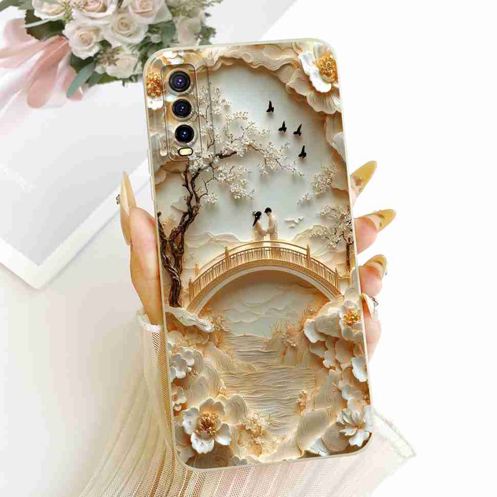 For vivo Y70s 5G Case Luxurious Flower Cartoon Silicone Back Cover For Vivo Y 70s Y51s Y51S V2002A Shockproof Phone Cases Fundas