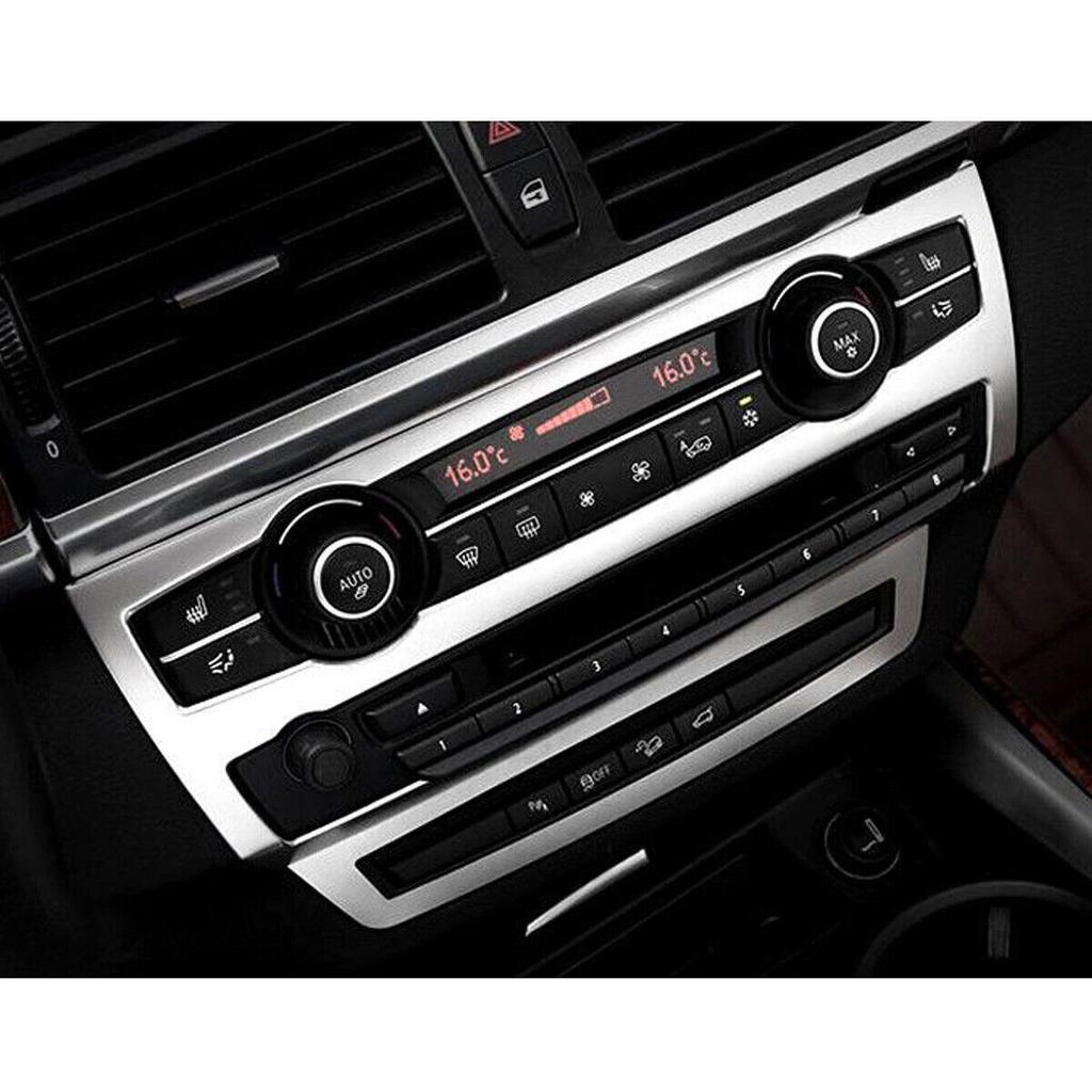 2Pc/Set Stainless Steel Center Radio Panel Trim Cover For BMW X5 E70 E71 08-13