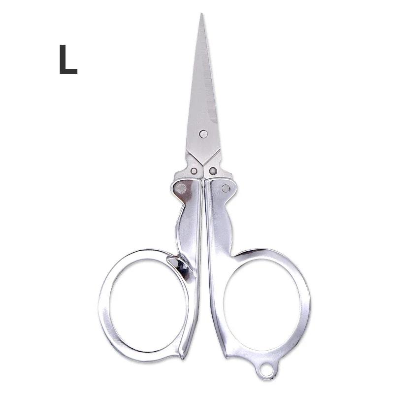 1Pc Hot Sale Home Portable Folding Stainless Steel Scissors Mini Folding Scissors Travel Scissors Color Silver