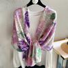 Spring and summer new outer shawl travel silk scarf high sense versatile sunscreen printed yarn scarf women