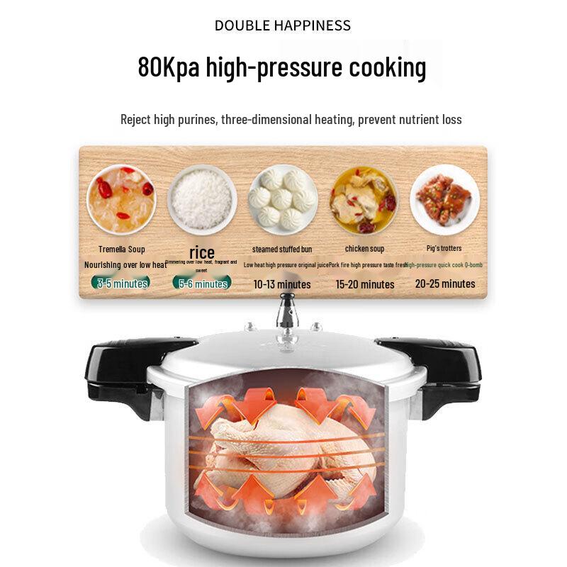 DOUBLEHAPPINESS Aluminum Alloy Pressure Cooker