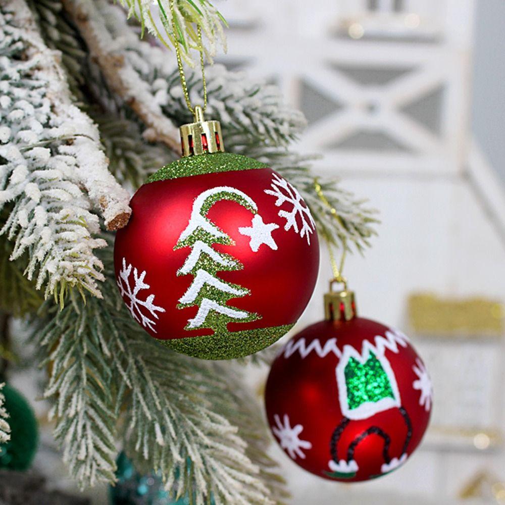 16PCS Plastic Christmas Ball Set Multicolor Suspensable Decorative Christmas Tree Balls 6cm Xmas Ornament Ball Storefront