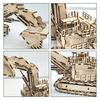 3D Wooden Puzzle for Adults Excavator Wooden Mechanical Model Car Kits to Build Brain Teaser Truck Toys Birthday for Men Boys