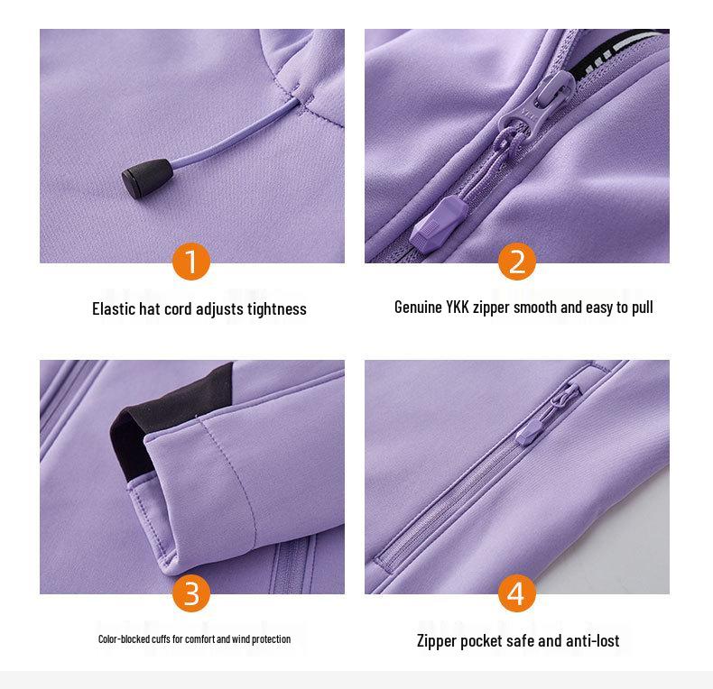 Windproof Waterproof Hooded Softshell Jacket for Outdoor Activities