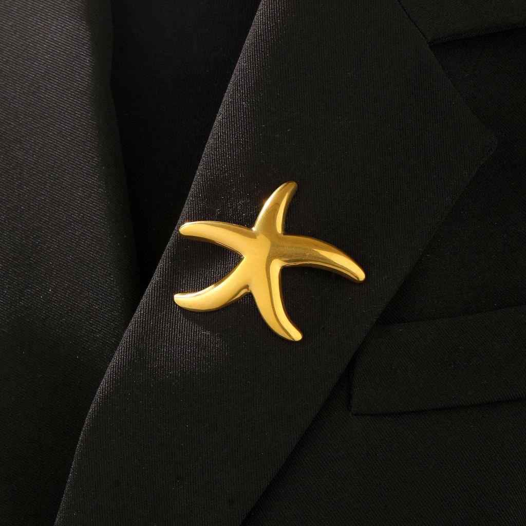 European & American Stainless Steel Luxury Brooch - Non-fading, Niche Design, Anti-exposure, Elegant Lapel Pin.