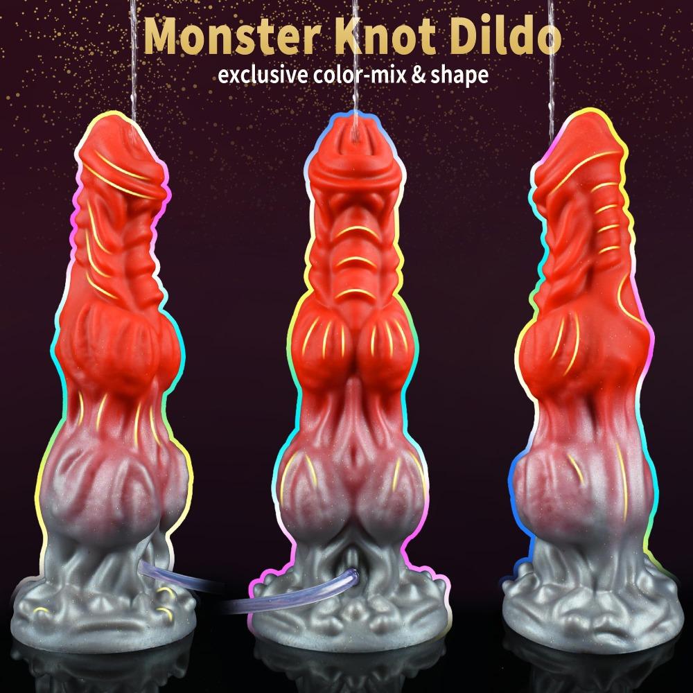 Large Ejaculation Dildo With Inflatable Anal Plug Big Knot Squirting Penis Adult Sex Toys Erotic Products For Men Women Anal 18+