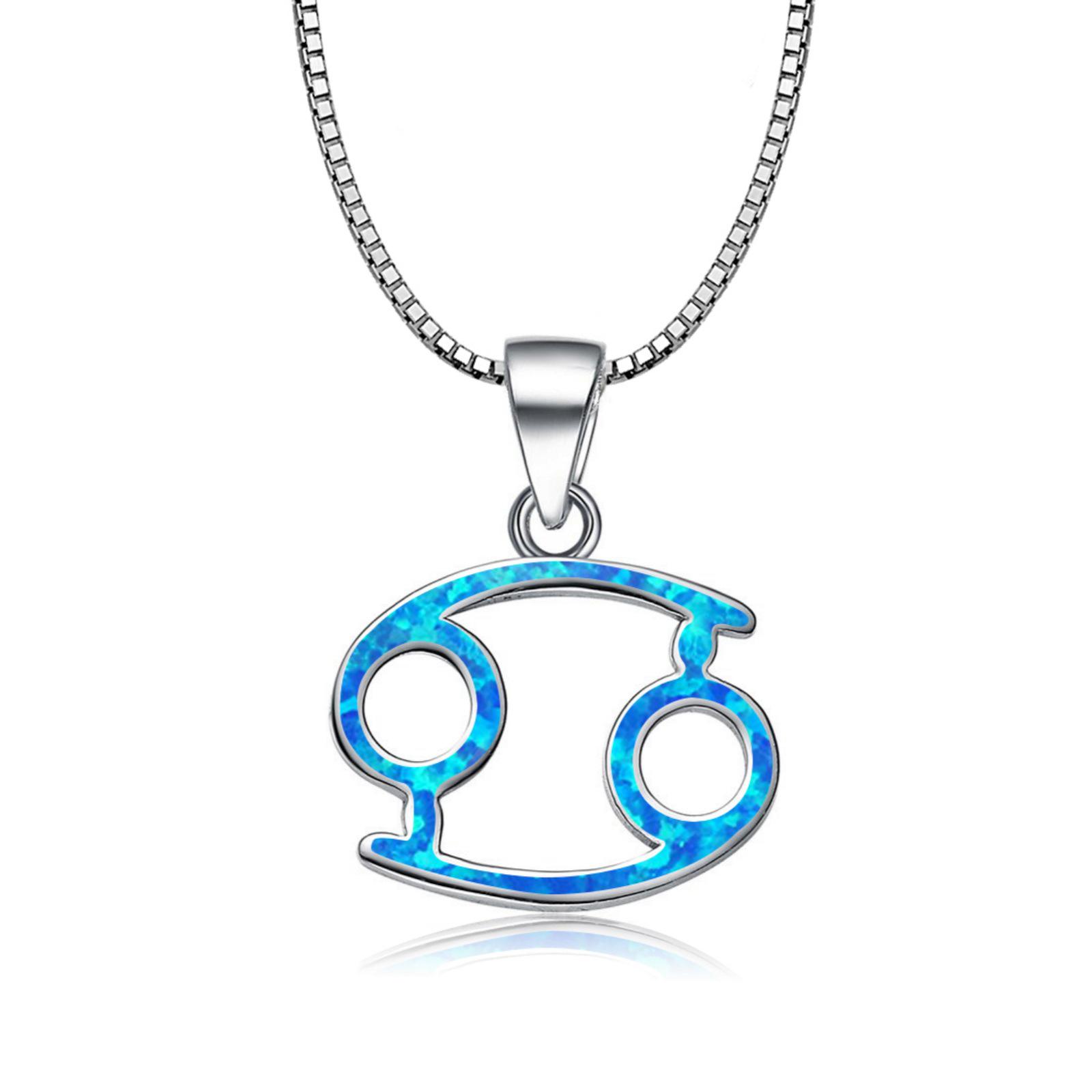 Опаловое синее ожерелье «Двенадцать созвездий» с инкрустацией опалом