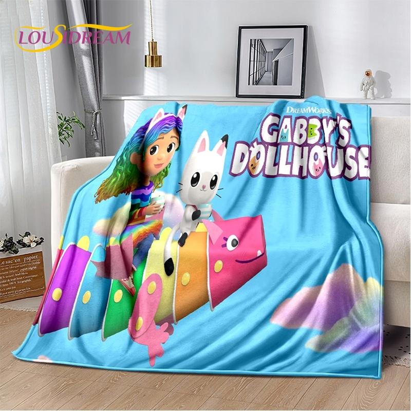 Cartoon Cute Gabbys Dollhouse Girl Soft Blankets,Keep Warm Throw Blanket Comfortable Blanket for Picnic Beds Sofa Home Bedroom
