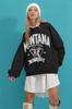 Women's Sweatshirt New Season Fashion Black Hooded Letter Printed College Sweatshirt with Fleece Inside