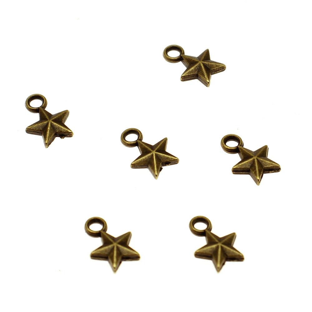 Five-Pointed Star Charms Multi Color Alloy Plain Pendants For Celestial Themed Jewelry