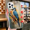 Animal Oil Painting Bird Cover Phone Case For iPhone 16 17 Air 15 14 Pro Max 16E Phone Case 13 Mini 12 11 7 SE 8 Print Pattern F