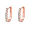 High-quality 925  Silver Crystal Fashion Circle Hoop Earrings for Woman Wedding Party Gift  Street Versatile Jewelry
