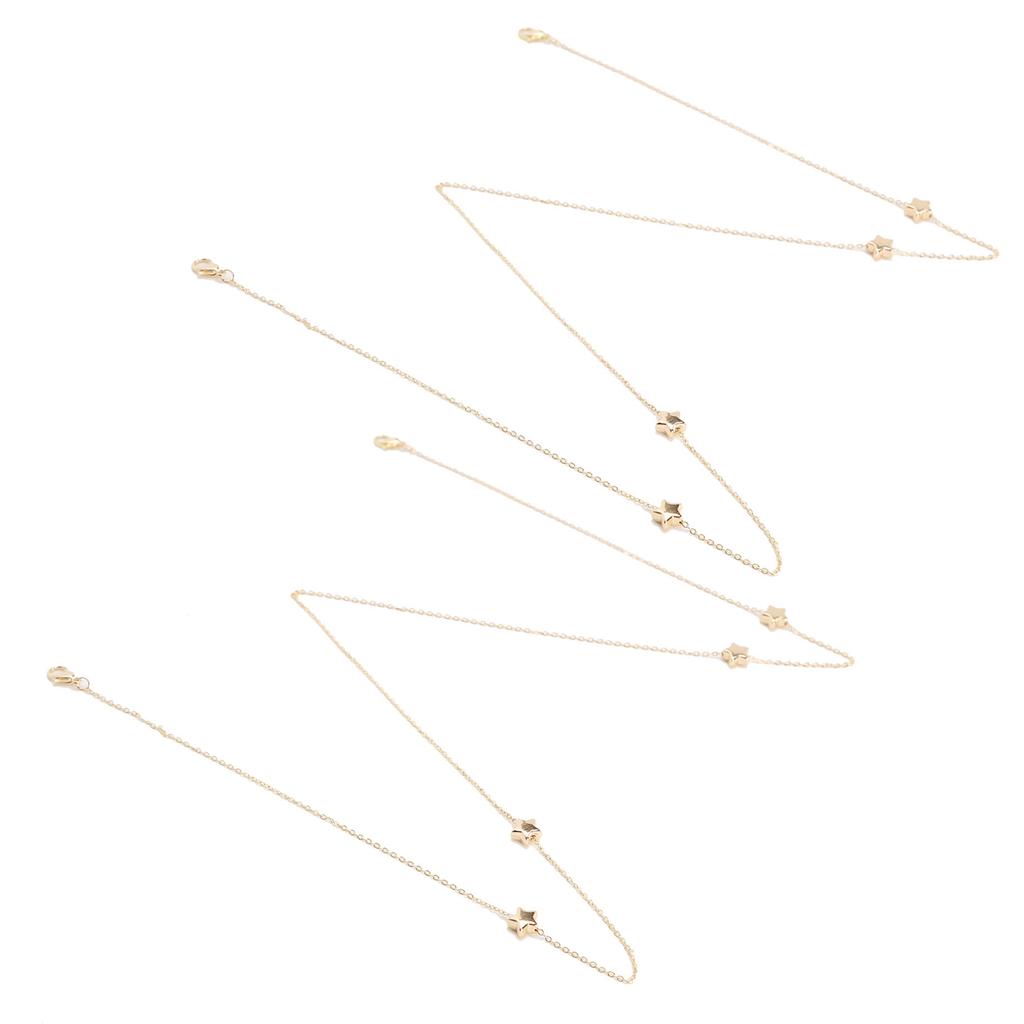 2pcs Star Shaped Pendant Clavicle Chain Stylish Face Cover Chain Lanyard Jewelry Gift
