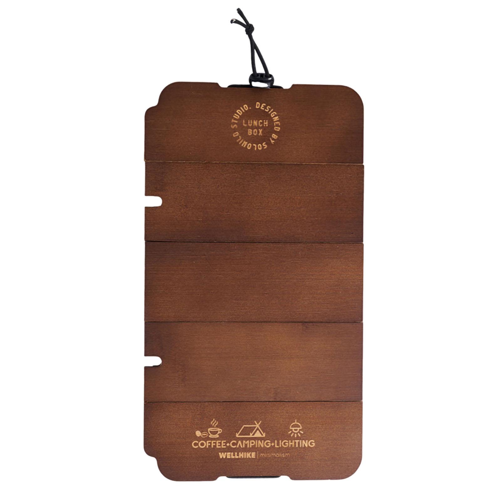 

Detachable Top Board Compatible with Lunch Box 9.4L Mini Folding Meal Tables for Outdoor Camping Coffee Picnic Cafe Accessories коричневый